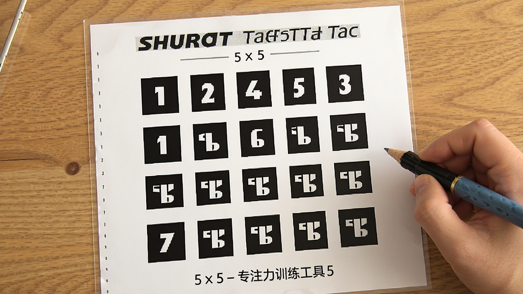 舒尔特表格-专注力训练工具 5x5方格 数字排列 视觉搜索训练