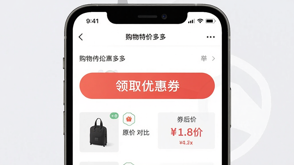 手机界面截图风格,展示购物特价多多App的商品详情页,页面中间有醒目的