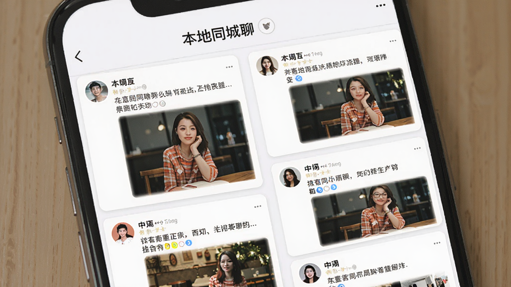 ����ͬ���Ķ�̬�㳡ҳ�棬�ֻ���Ļ��ʾ�ٲ�����̬��Ƭ��ÿ�ſ�Ƭ�����û�ͷ���������ݺ���ͼ�������С�����ͬ���ġ����ֱ�ʶ��������ǳɫϵ������Ϊ�����ٲ����Ű棬��������罻�磬ϸ�����������ʸɾ����޶���Ԫ��