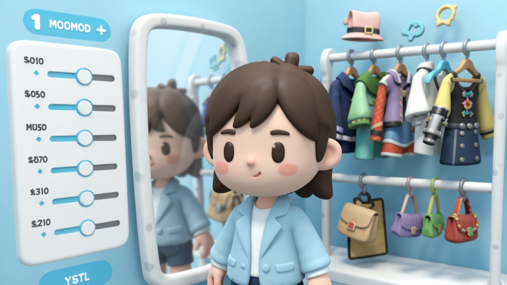 һ��Moomod�����ɫ�Զ���������дͼ������������һ���ɰ���3D��ͨ����վ�ھ���ǰ���������ϸ����������������壬�Ҳ��ǹ������ַ���װ�����ε��¼ܣ������������죬��ǳ���Ͱ�ɫΪ��ɫ���������������޶���Ԫ��