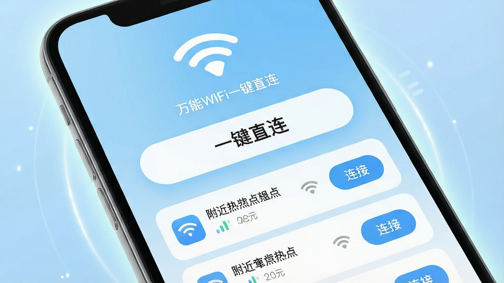 һ���ֻ���Ļ��д�����������ǡ�����WiFiһ��ֱ����Ӧ�������棬������ʾWiFi�ź�ͼ��͡�һ��ֱ������ť���·������Ÿ���WiFi�ȵ��б���ÿ���ȵ��Ա����ź�ǿ�ȱ�ʶ�����Ӱ�ť��������ǳ��ɫ���䣬���������ִ���ͼ��Բ�󣬻��ʸɾ��������޶���Ԫ�أ��ֻ���Χ�е����Ĺ�����Ч��������ֿƼ������ݸ�