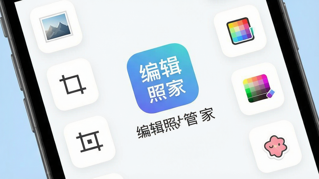 一张手机屏幕展示修图软件界面的图片,画面中央是
