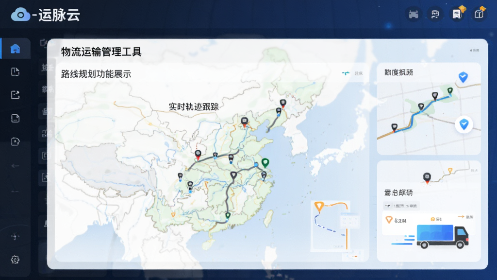 运脉云-物流运输管理工具 实时轨迹跟踪 路线规划功能展示