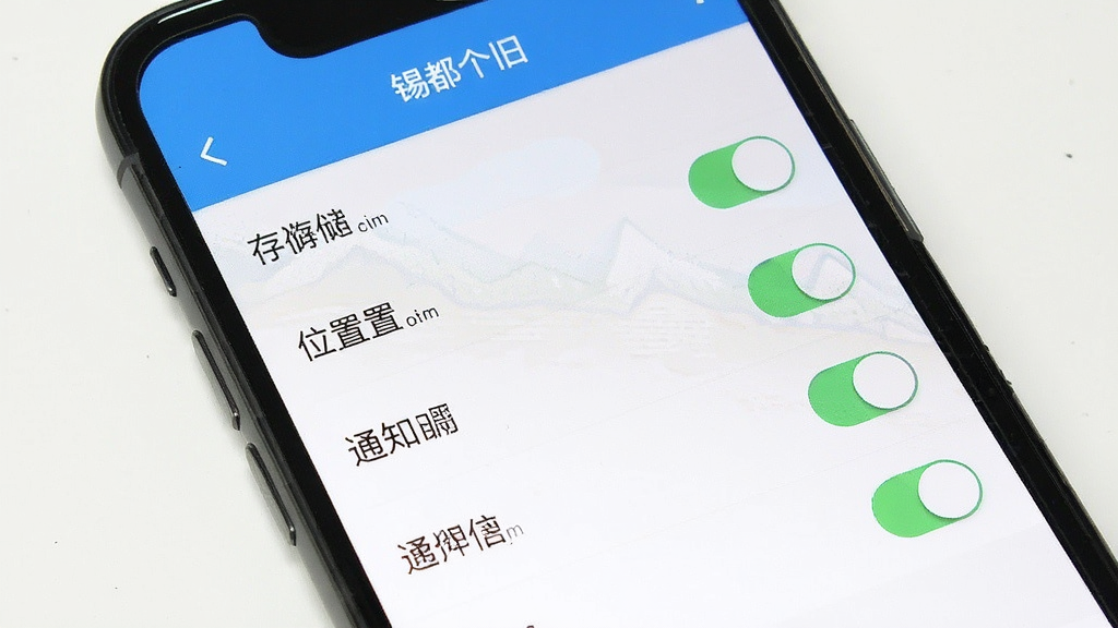 一张手机屏幕截图,展示“锡都个旧”应用的权限管理设置界面,画面中有存储、位置、通知等权限开关列表,界面风格简洁,布局清晰,画质干净,文字清晰