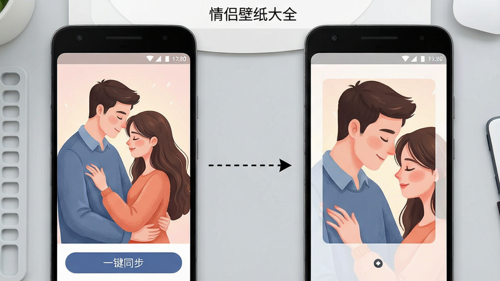 ���±�ֽ��ȫAPP��ҳչʾ˫�����书�ܣ������������һ����׿�ֻ���ʾ�������²廭��ֽ���ұ�����һ����׿�ֻ���ʾͬһ�ű�ֽ�Ĳü�����汾�������ֻ���Ļ�м������߼�ͷ���ӱ�ʾ�Զ����䣬����Ϊǳ��ɫ����̨���������涥����ʾ�����±�ֽ��ȫ���������ײ��С�һ��ͬ������ť��������ִ������������ɾ����޶���Ԫ��