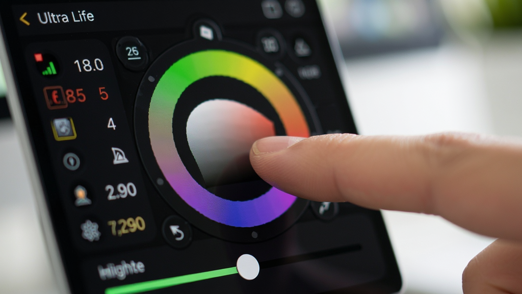 Ultra Life�����в�ɫԲ��ȡɫ����д����ָ���ڻ���ѡ����ɫ����Ļ��ʾRGB��ֵ�����Ȼ��飬�����黯��������������죬���������ɾ�