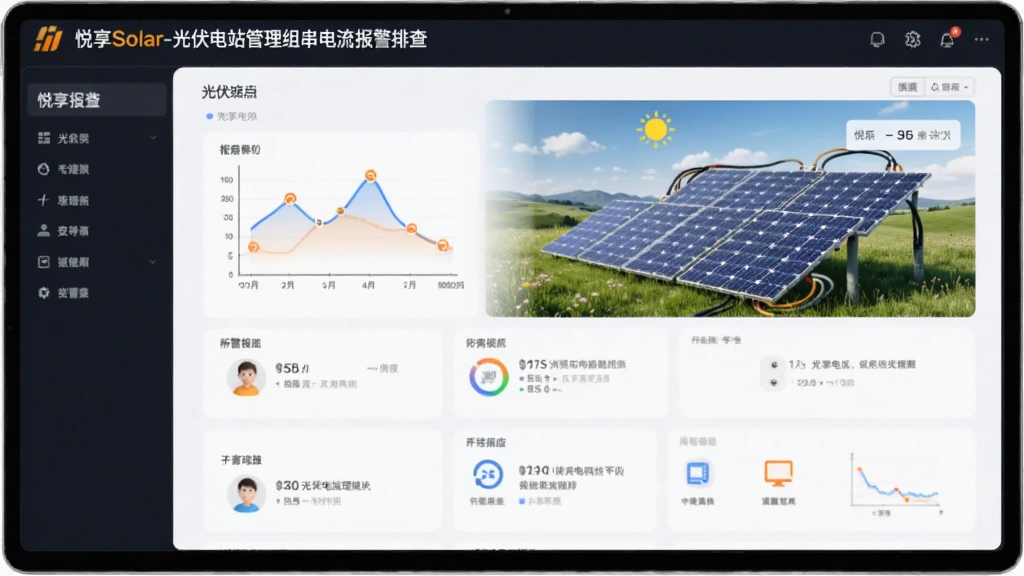 悦享Solar-光伏电站管理组串电流报警排查界面