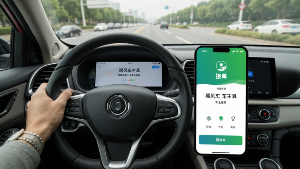 顺风车车主随行-车主接单工具 车主在车内查看随行单信息 接单成功页面