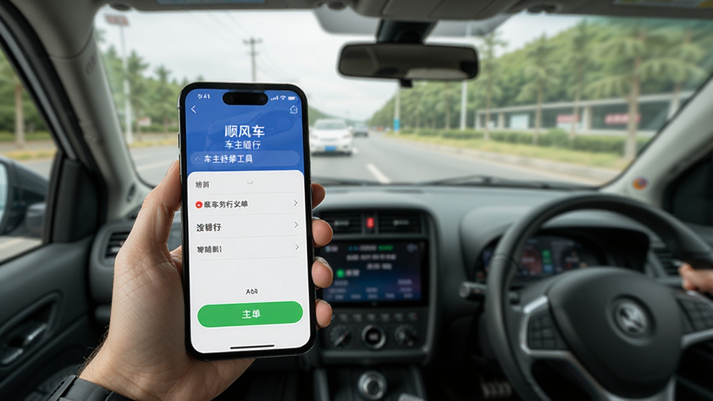 顺风车车主随行-车主接单工具 车主用手机接随行单场景 接单工具界面展示