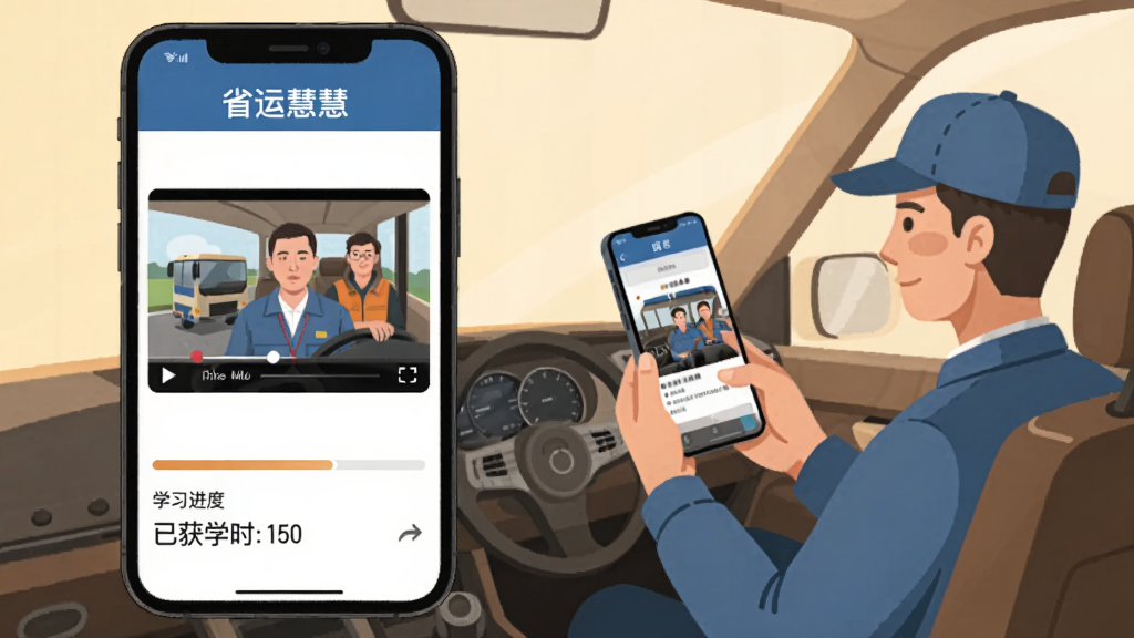 ʡ�˻�App��������ѧϰ���棬�ֻ���Ļ��ʾ��Ƶ�γ̲����У��·���ѧϰ���������ѻ�ѧʱ���֣��Ա��е�·�����ҵ���������ֻ��ۿ��ĳ����廭�����дʵ���ƽ��ϣ�ɫ����ů�������������޶���Ԫ��