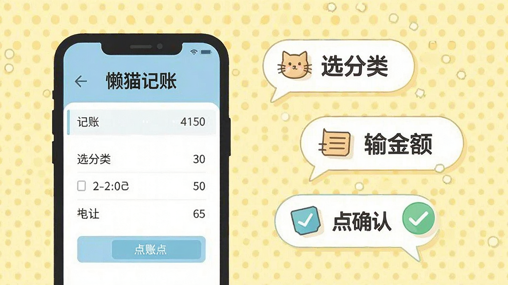 һ�š���è���ˡ����ټ������̵Ĳ廭�����������һ���ֻ���ʾ���˽��棬�Ҳ�������Ư���Ĳ������ݷֱ�д�š�ѡ���ࡱ���������ȷ�ϡ���ÿ�������Ա�����Сͼ�꣬����Ϊ����ɫԲ�����������Ϊ����ƽʸ��ͼ�����ʸɾ��޶���Ԫ��