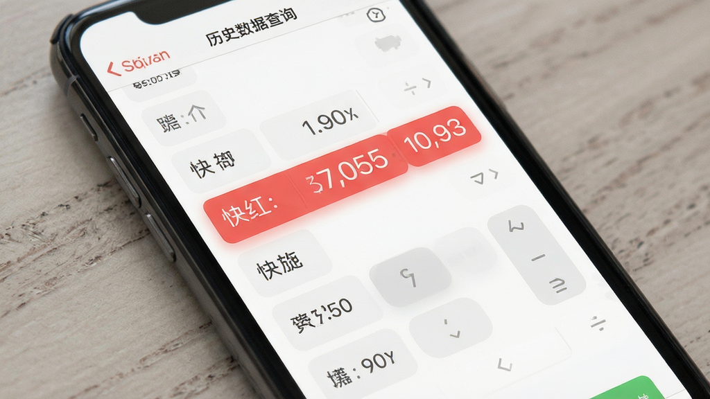 快红计算器 历史数据查询界面 列表滚动 数字高亮 手机UI 干净清爽 无广告横幅 高清画质