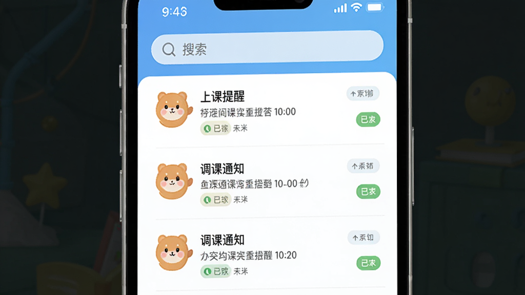 ��������� ��У��֪ͨͨ���� �ֻ���Ļ��ʾ��Ϣ�б� �����Ͽ����Ѻ͵���֪ͨ ÿ����Ϣ���Ѷ�δ��״̬��ǩ ������������ �����ˬ ���ʸɾ� �޶���Ԫ��
