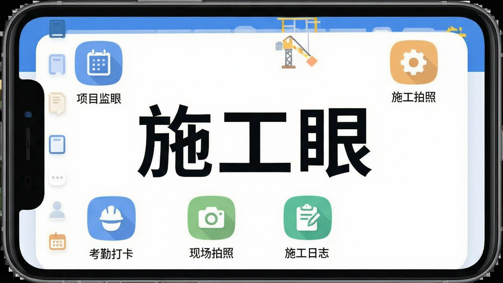 ʩ�����������Ľ���չʾ���ֻ���Ļ����ʾ����ʩ������App����ҳ��������Ŀ�б������ڴ򿨡��ֳ����ա�ʩ����־��ͼ����ڣ������Ǽ���������ɫ��������������Ŀ��