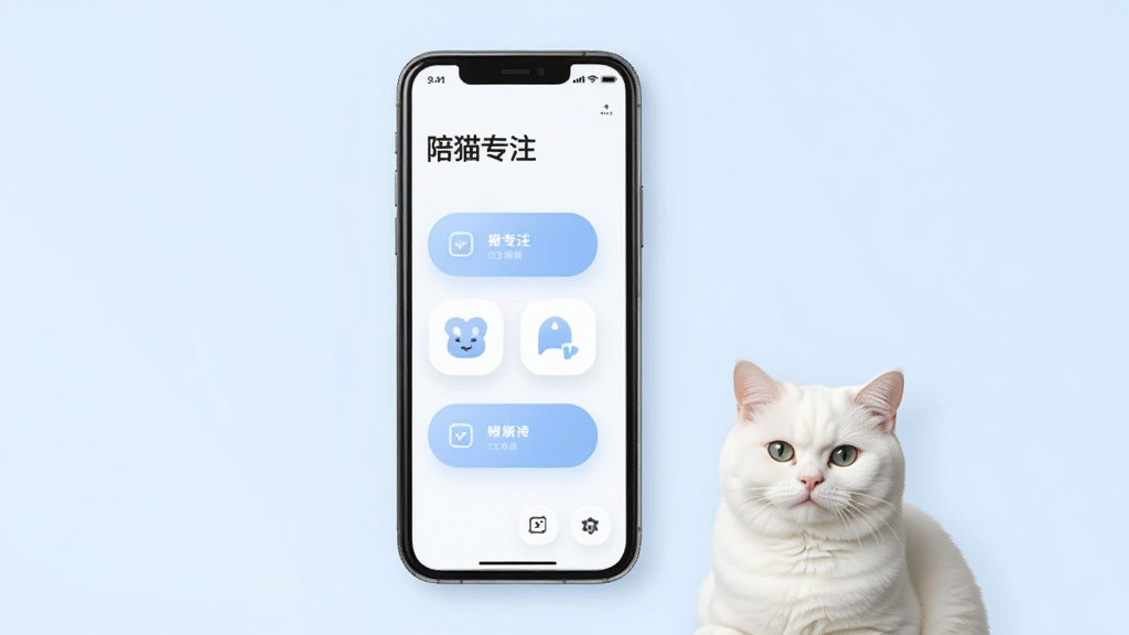һֻ��ɫè�����ڼ����ֻ������Աߣ�����ֻ�м�����ť�͡���èרע�������������Ǵ�ɫ�����������ֻ�����è�������½ǣ��Ű����׳��㣬��񼫼��ִ���ϸ������͵���Ӱ��Բ��ͼ�꣬���ʸɾ��޶���Ԫ��