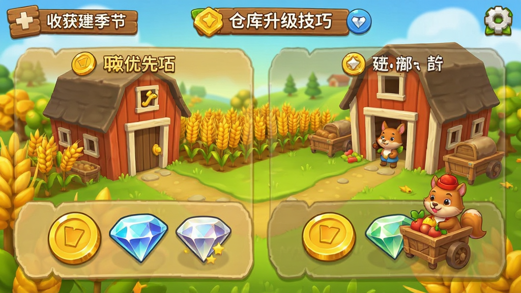 收获的季节-趣味模拟经营 金币钻石使用优先级与仓库升级技巧