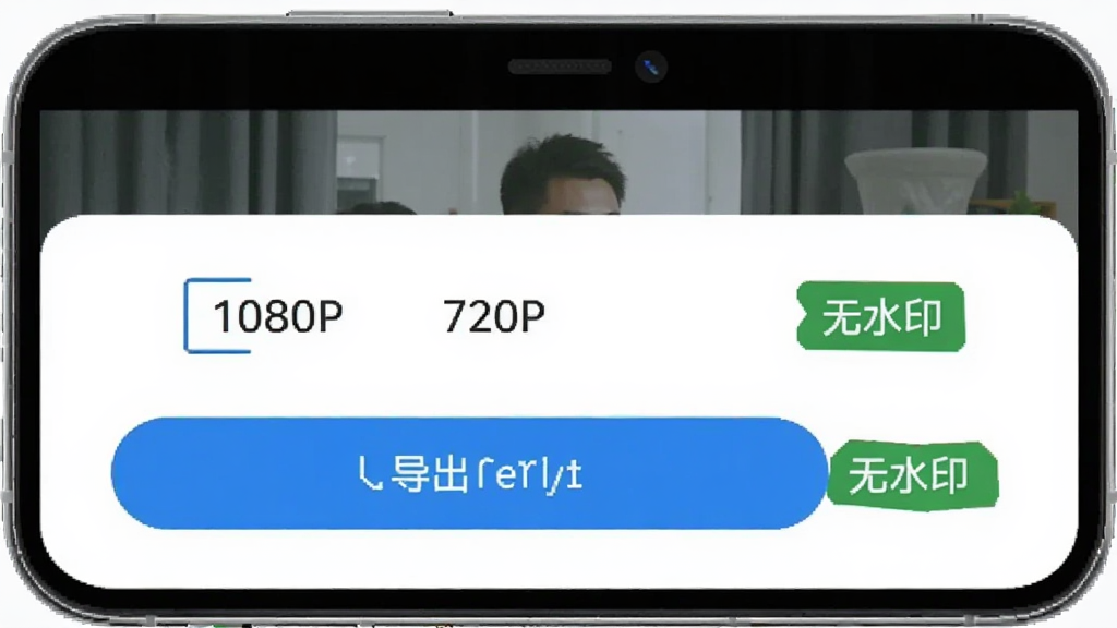 ����Ļ�������ý��棬�ֻ���Ļ��ʾ�ֱ���ѡ�1080P����720P���͵�����ť���Ա��С���ˮӡ������ɫ��ǩ����������ƵԤ������ͼ����������ˬ�����ʸɾ��޶���Ԫ��