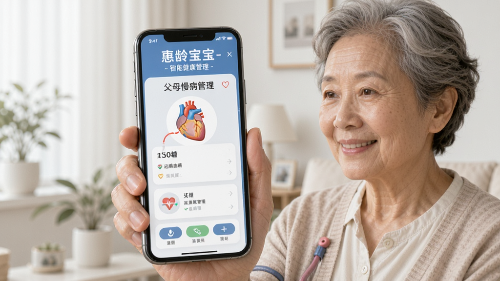 惠龄宝-智能健康管理 父母慢病管理 手机记录血压血糖 远程查看数据界面