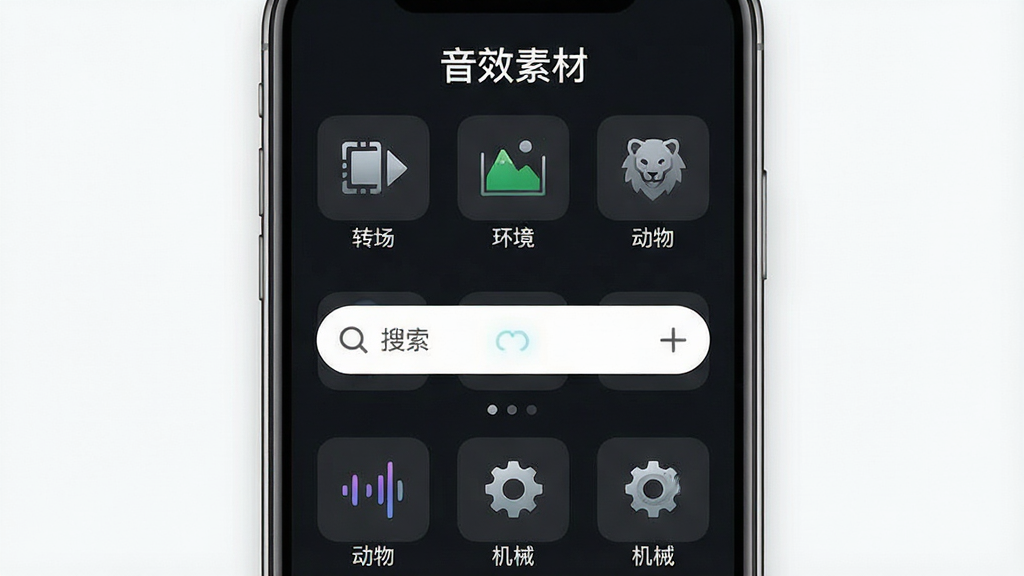һ���ֻ���Ļչʾ����Ч�ز�App�������棬���������������Ÿ�����Ч����ͼ�꣬�硰ת���������������������������е���ȣ���������ɫ���⣬�м���һ����Ŀ����������Ļ�Ϸ���ʾ�š���Ч�زġ��ĸ��֣����������ִ������ʸɾ��޶���Ԫ�أ��ʺ���ΪӦ���̵�չʾͼ��