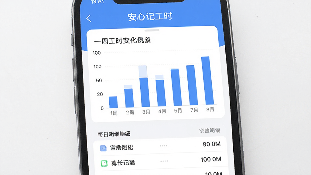 �ֻ���Ļչʾ�����ļǹ�ʱ����ͳ��ҳ�棬��״ͼ��ʾһ�ܹ�ʱ�仯���·��б��г�ÿ����ϸ�������࣬������ɫ������ִ���ƽ�����ʸɾ��޶���Ԫ��