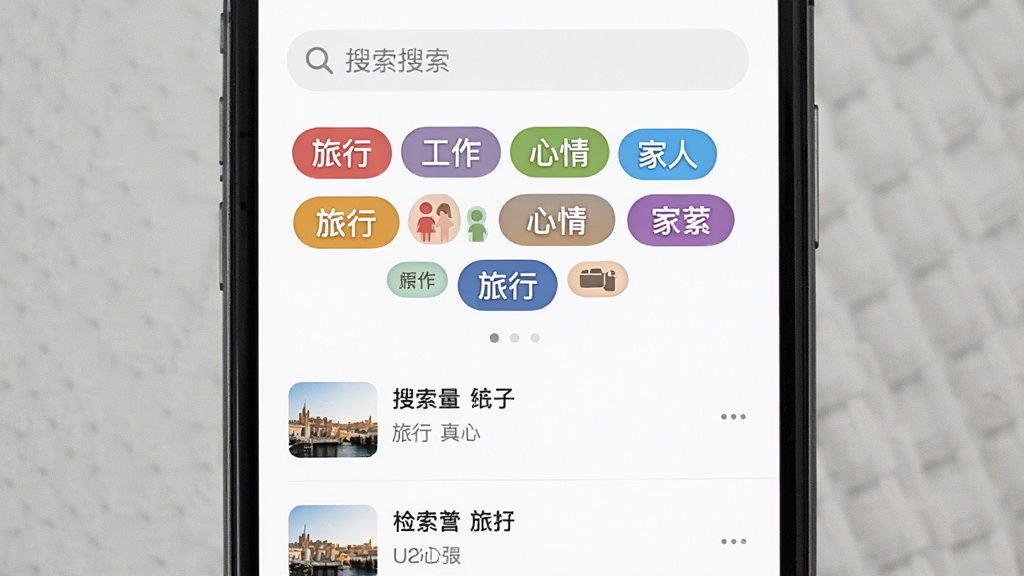 �Դ��ռǱ�ǩ�������棬�ֻ���Ļ�ϰ벿����ʾ������ͱ�ǩ�ƣ���ǩ����