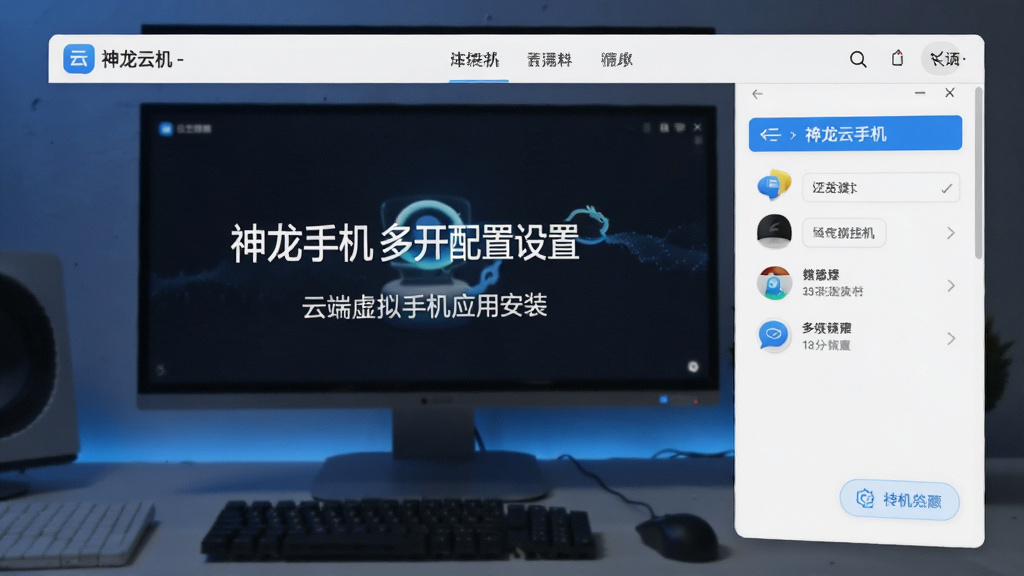 神龙云手机-云端虚拟手机应用安装与多开配置设置界面
