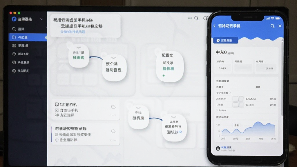 神龙云手机-云端虚拟手机挂机实操界面与配置选择,概括全文挂机流程与避坑要点