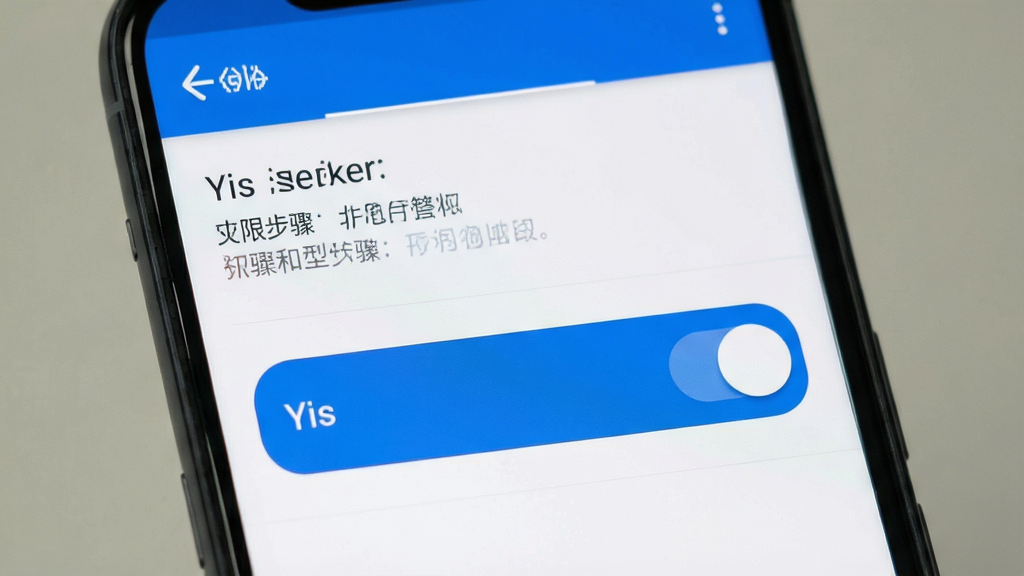 Yis 安装教程 手机屏幕截图 权限设置界面 蓝色开关按钮 简洁步骤说明 干净排版 高清画质 无多余元素