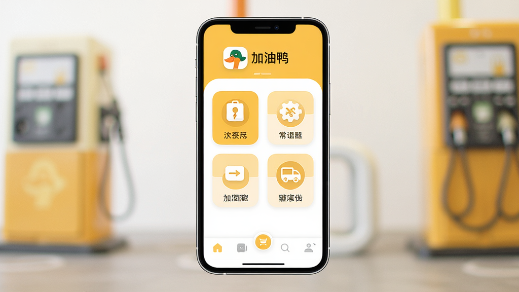 һ��չʾ����ѼApp����ȫò��ͼƬ���������ֻ���Ļ�м���Ѽ�����������棬����������������ʾ����ѼLogo�����ƣ��м��Ǽ������ù���ͼ���������У��ײ��ǵ��������Ű������ˣ�����ִ���ƽ����ɫ����ů��ɫ�Ͱ�ɫΪ����ϸ��Բ�󣬻��ʸɾ��޶���Ԫ��