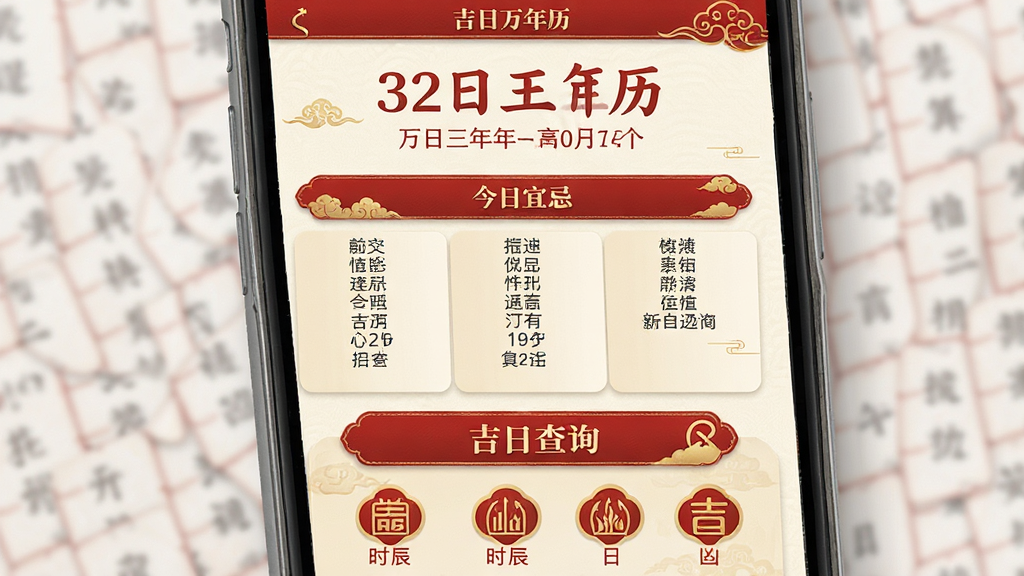 ����������App������չʾ���ֻ���Ļ����ʾ��ͳ�й�������ҳ�棬��������Ŀ�����ں�ũ����Ϣ���м�����չʾ�����˼�����·��м��ղ�ѯ��ں�ʱ������ͼ�꣬������ú����ɫ�����װ׵�ɫ�����沼�����������ֱ�ǩ��ȷ�����ͳ�����ֲ�ʧ�ִ���࣬���ʸɾ����޶���Ԫ��