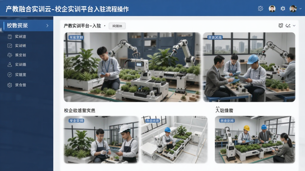 产教融合实训云-校企实训平台入驻流程操作界面