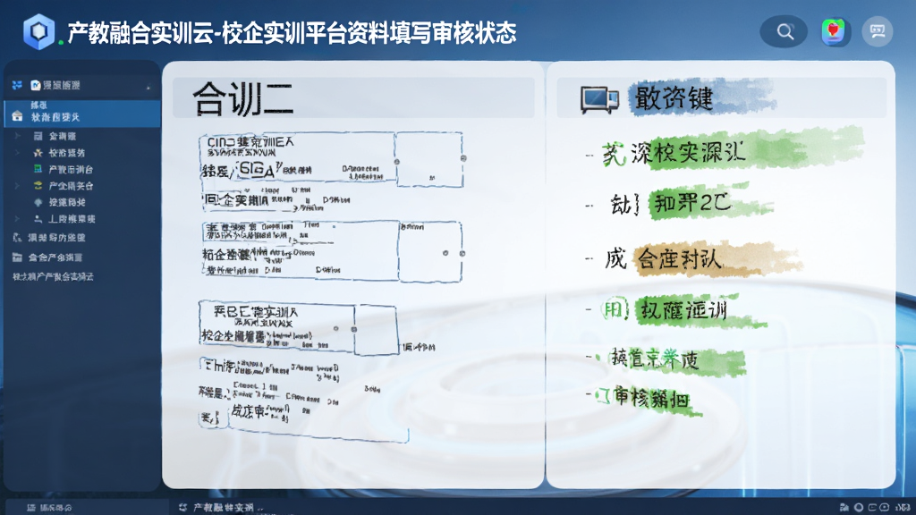 产教融合实训云-校企实训平台资料填写审核状态