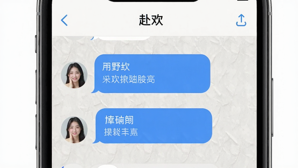 一张展示“赴欢”App聊天界面的手机截图风格图片,画面主体是手机屏幕,屏幕内显示两个用户的对话气泡,背景是浅色纹理,布局居中,风格清新简约,细节清晰,画质干净无多余元素。