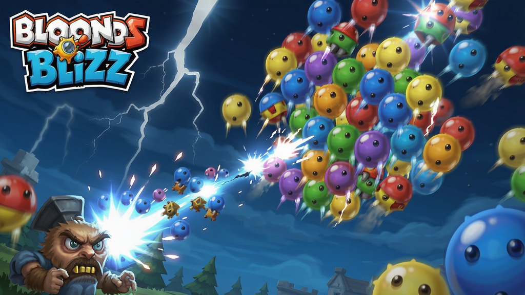 气球闪电战官方版(Bloons Blitz) 后期大量气球进攻的紧张场面