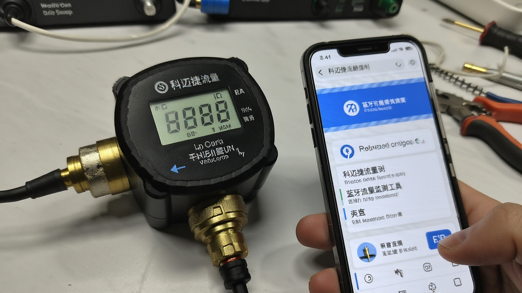 科迈捷流量计-蓝牙流量监测工具连接手机操作步骤实拍图