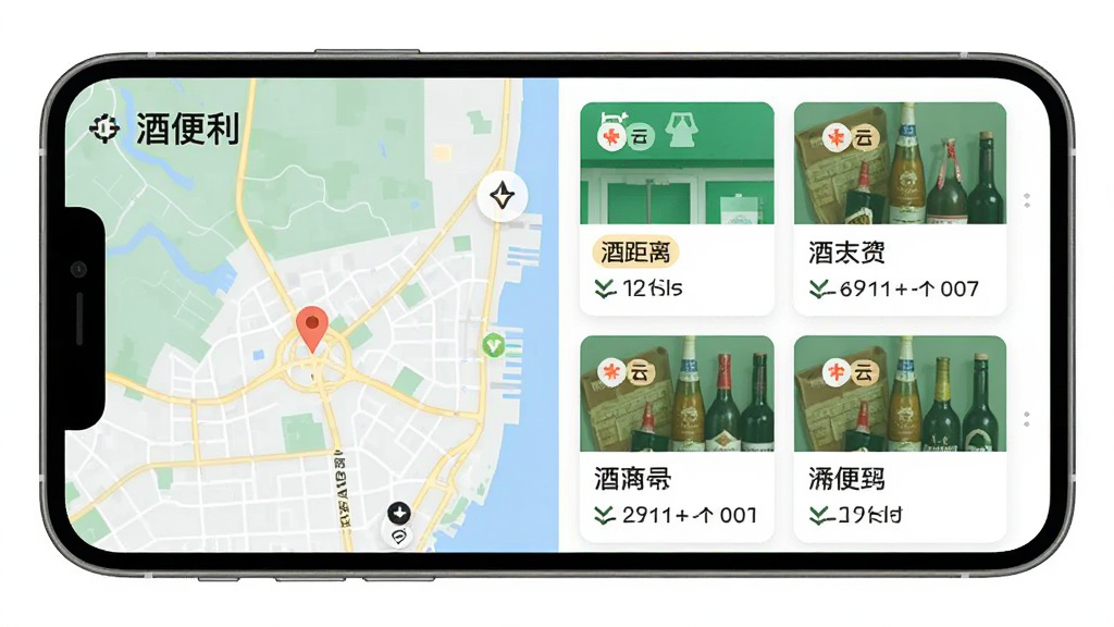 �Ʊ��� App �ŵ��Ƽ�ҳ�棬����Ϊ�ֻ���Ļ������չʾ��ͼ���ŵ��б����Ű�����ͼ�Ҳ��ŵ꿨Ƭ������ƽ����ϸ�ڰ��������ǩ������ʱ�䣬���ʸɾ����޶���Ԫ�أ�ͼƬ�����ְ������Ʊ�����