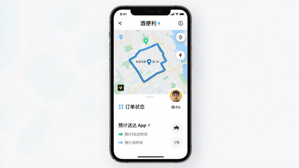�Ʊ��� App ����׷��ҳ�棬����Ϊ�ֻ���Ļ������չʾ��ͼ�켣������ͷ���Ű��Ϸ���ͼ�·�����״̬������ִ���ϸ�ڰ���Ԥ���ʹ�ʱ�䣬���ʸɾ����޶���Ԫ�أ�ͼƬ�����ְ������Ʊ�����