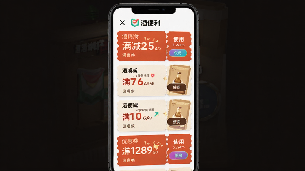 �Ʊ��� App �Ż�ȯҳ�棬����Ϊ�ֻ���Ļ������չʾ�����Ż�ȯ��Ƭ���Ű������б�����������ǿ��ϸ�ڰ������������ʹ�ð�ť�����ʸɾ����޶���Ԫ�أ�ͼƬ�����ְ������Ʊ�����
