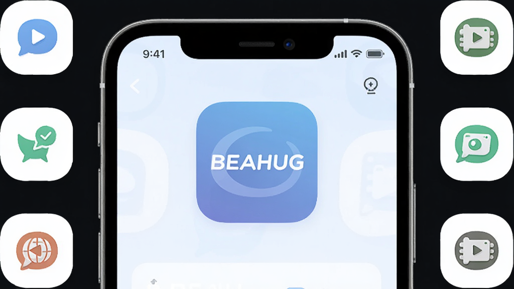 һ��չʾBEAHUG������������ֻ�����ͼ������������BEAHUGӦ��ͼ���Ӧ����ҳ�棬ҳ�沼�ּ����������ǳɫ����Ϊ������Χ���������������١��޹����Ӿ����ţ�����ִ���ƽ����ϸ��Բ�󣬻��ʸɾ��������޶���Ԫ��