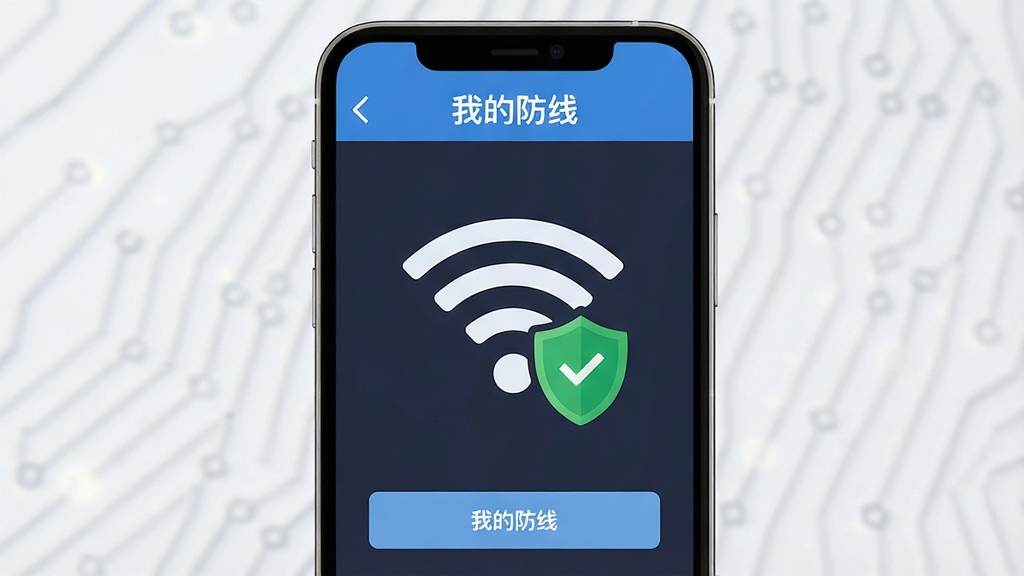�ֻ���Ļ��ʾ���ҵķ��ߡ���������棬�м���һ��WiFi�ź�ͼ�������ɫ��ȫ���Ʊ�ʶ������Ϊ���½ṹ��������ײ���ť�����Ϊ�Ƽ��б�ƽ��ƣ�ϸ�����źŲ��������ɼ������ʸ���ɾ��޶���Ԫ��