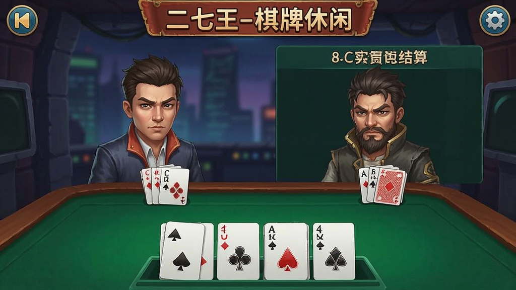 微壳二七王-棋牌休闲游戏 实战出牌与得分结算画面