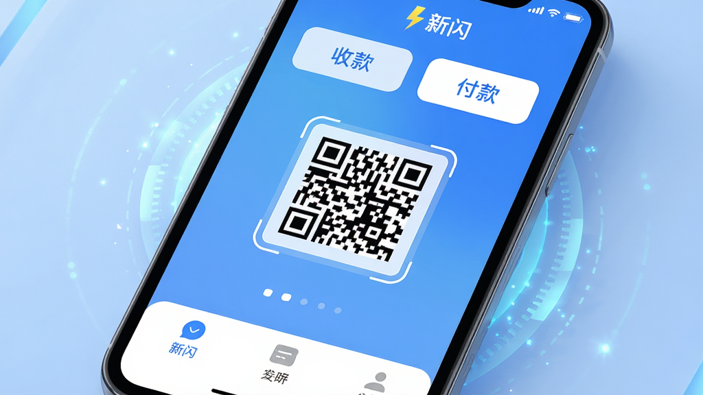 һ���ֻ���Ļ��д�����������ǡ�������App�������棬������Ƽ�࣬��������ɫΪ����������ʾ���տ�͡����������ť���м���һ����Ŀ�Ķ�ά�����򣬵ײ���������ǩҳͼ�꣬��������͵Ľ�����ɫ����Χ����΢�ĿƼ��й�Ч������ɾ����࣬�޶���Ԫ�أ����廭�ʣ���Ʒչʾ���ͼ�����ְ���������������
