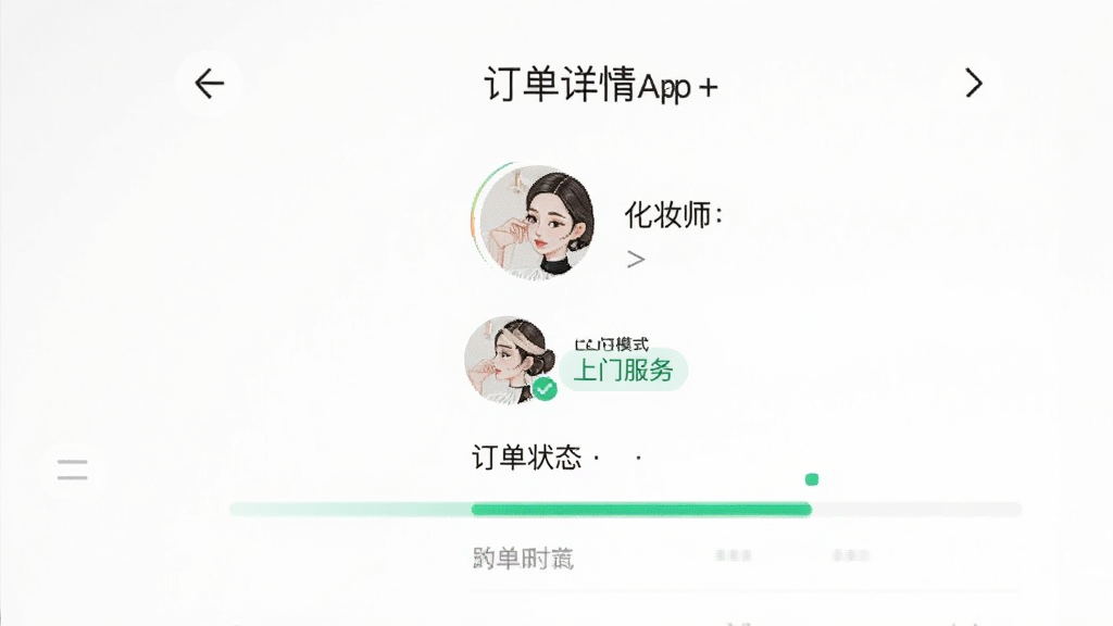 Լױ��APP��������ҳ�棬��ʾԤԼʱ�䡢��ױʦͷ�񡢷���ģʽ��ǩ�����ŷ��񡱡�����״̬��������������࣬���ʸɾ��޶���Ԫ��