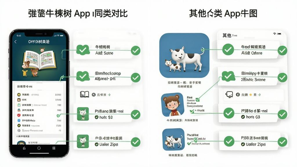 һ��չʾţ����Ӣ��App��ͬ��App�Աȵ�ʾ��ͼ���������Ϊţ����Ӣ����棬�Ҳ�Ϊ����App���棬�������ҶԱȣ����Ϊ��Ϣͼ���磬ϸ��������ɫ�Թ���עţ����Ӣ�����������������ɾ����޶���Ԫ��