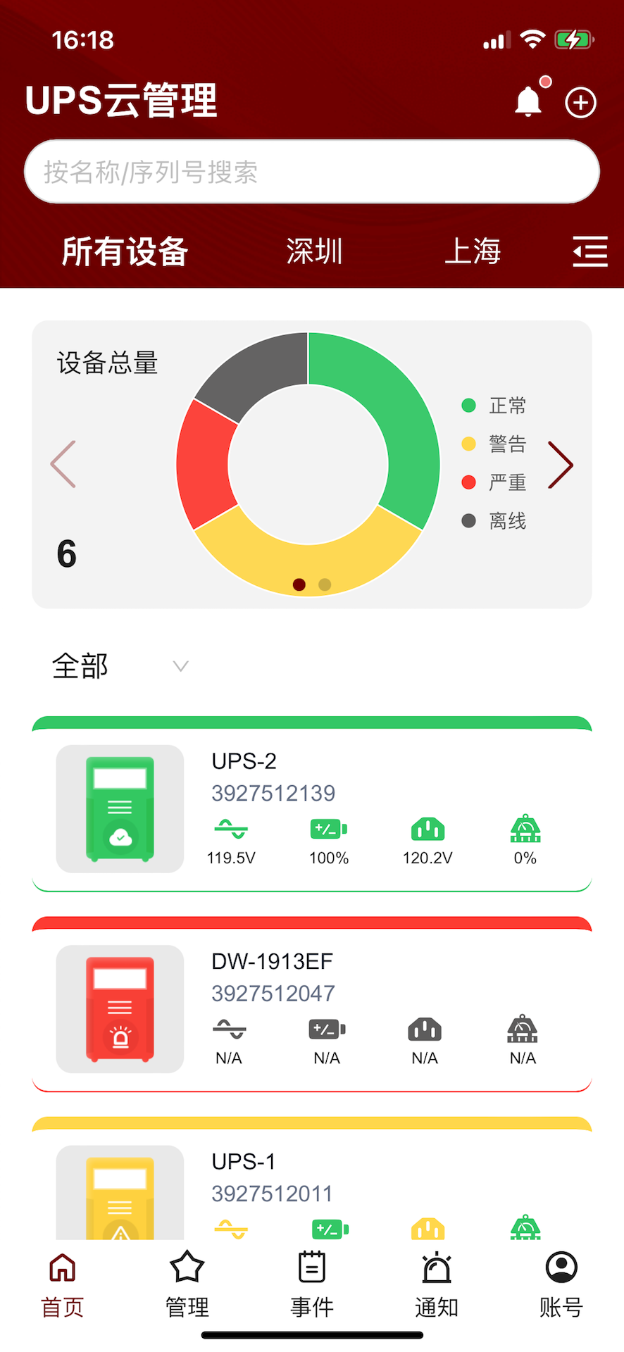 UPS云管理 安卓版 界面截图