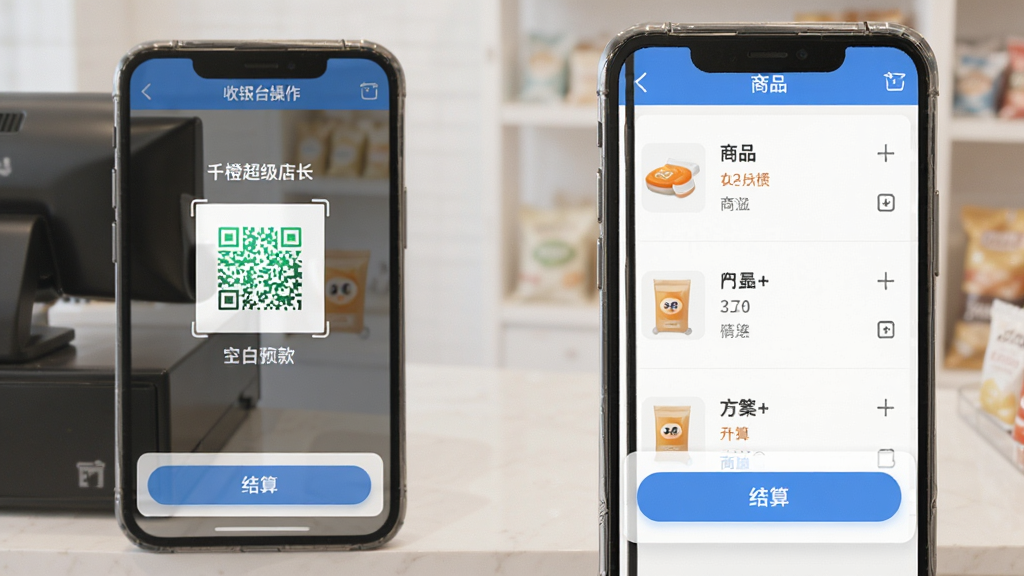 ǧ�ȳ����곤 ����̨�������� �ֻ���ʾɨ���տ�ҳ�� ��Ʒ�б��ͽ��㰴ťͻ�� ������ɫ ��ƽ��� �ɾ�����
