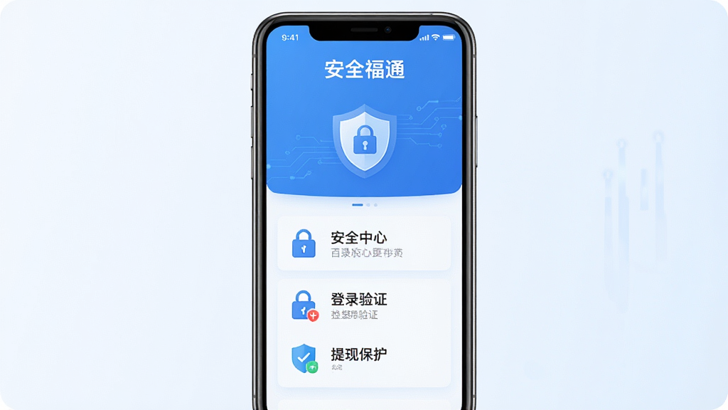 һ�š��ٸ�ͨ����ȫ�������ܵ�ʾ��ͼ����������Ϊ�ֻ���Ļ��ʾ��ȫ���Ľ��棬��������ͼ�ꡢ��¼��֤�����ֱ�������Ŀ������Ϊ�б�ʽ�����Ϊ�Ƽ��б�ƽ��ƣ���ɫΪ��ɫ�������ʸɾ����޶���Ԫ��