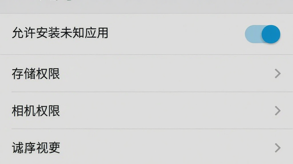 薪超人APP的权限设置界面截图,画面显示“允许安装未知应用”的开关按钮处于开启状态,下方有“存储权限”“相机权限”等选项,界面风格为安卓原生设置页面,文字清晰,画质干净无多余元素