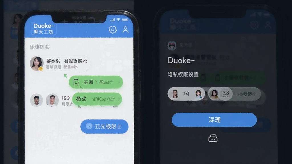 Duoke-社交聊天工具 群组创建管理和隐私权限设置界面