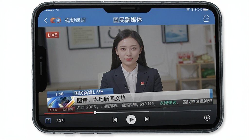 一张展示视频直播功能的手机界面图片,画面中